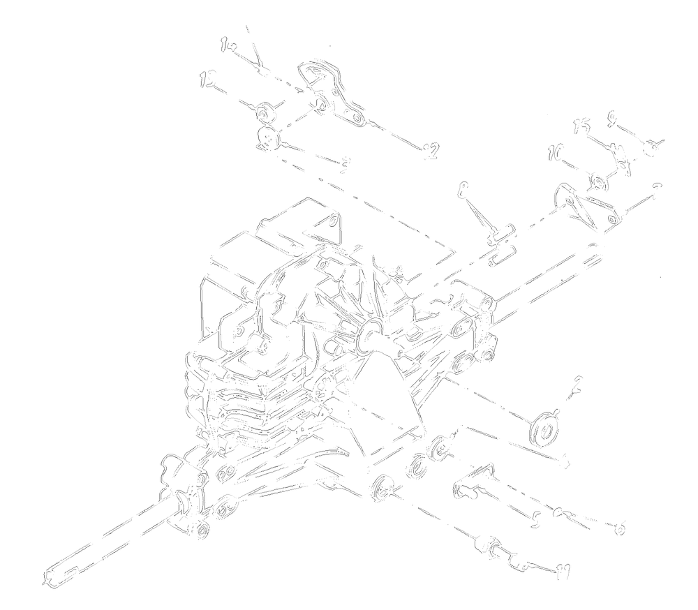 Transmission Complete Diagram and Parts List for 13AS699G088 (TMO-3204205)(1997) Yard Machines Lawn Tractor